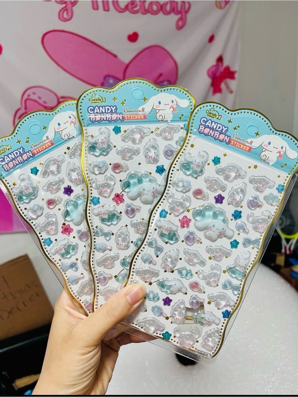 3 pcs of Cinnamoroll 3D sticker sheets bundle